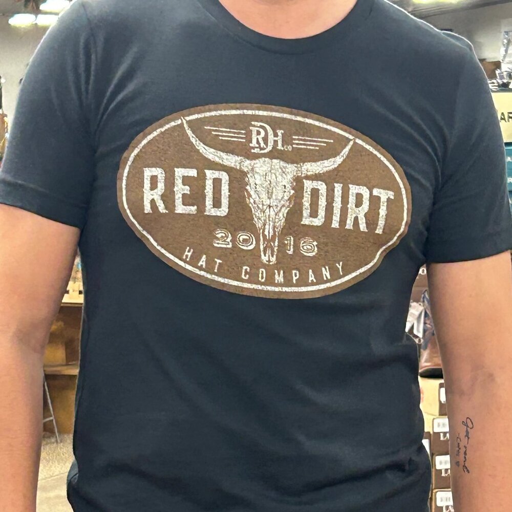 Red Dirt Hat Co Men's Short Sleeve Steer Clear Graphic T-Shirt Vintage Black